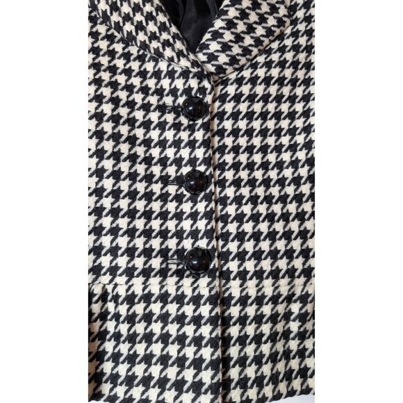 Charles Gray London Vintage Houndstooth Wool Jacket Womens Size 8 Ruffle Hem - Picture 5 of 7